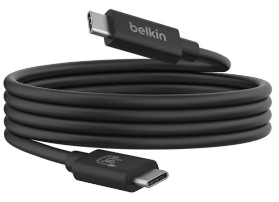 Belkin Connect USB4 Cable (4ft/1.2M Power Cable), USB-C to USB-C Cable w/ 240W Power Delivery + 20Gbps - USB4 Compliant Power Cable, Compatible with MacBook, Windows, Chromebook, & More - Black